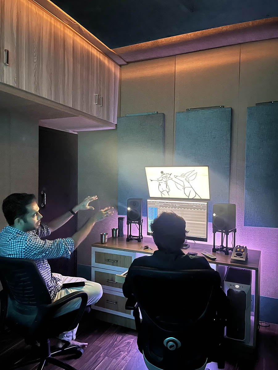 Sound Design session_Ujwal (left), Dinesh (right)